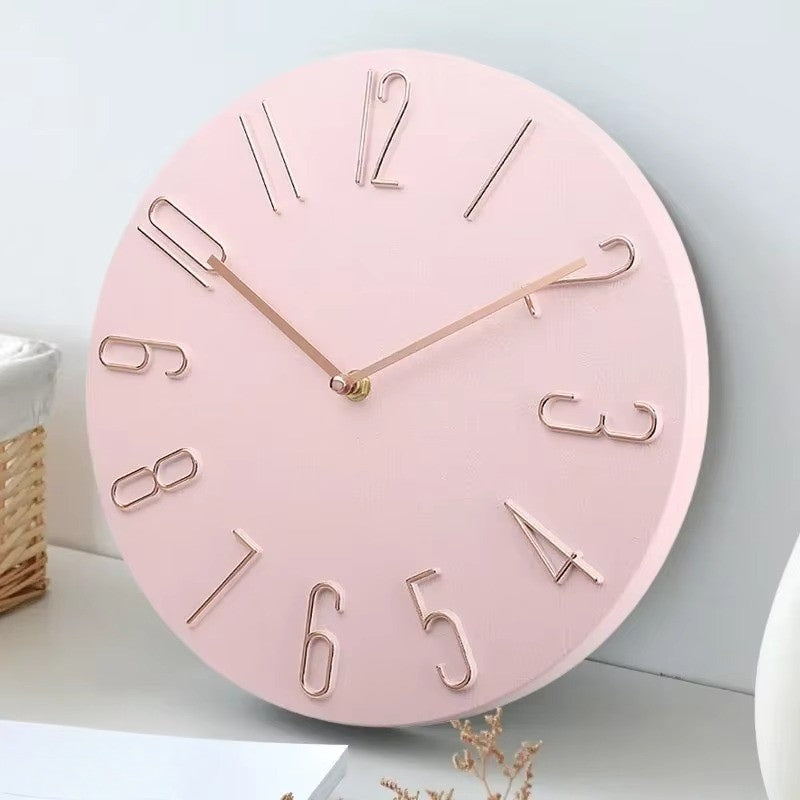 TimeMate – Rund Vægur med Digitalt Display og Batteridrift