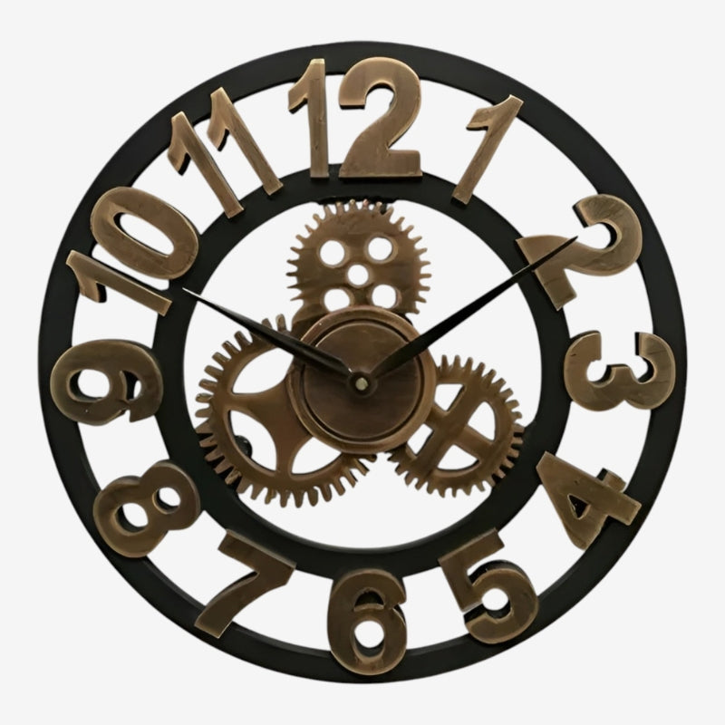 TimeGear – Rund Vægur med Digital Display og Gear Design