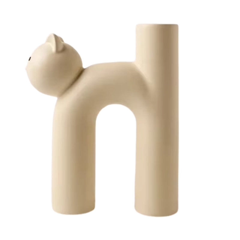 FelineForm – H-formet kat keramisk vase med moderne borddesign