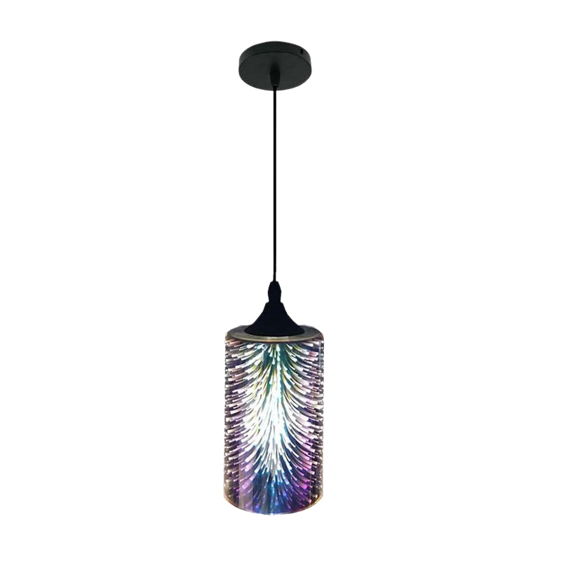 ColorGlow – Cylindrisk Pendellampe med Tekstureret Glas og Justerbar Ledning