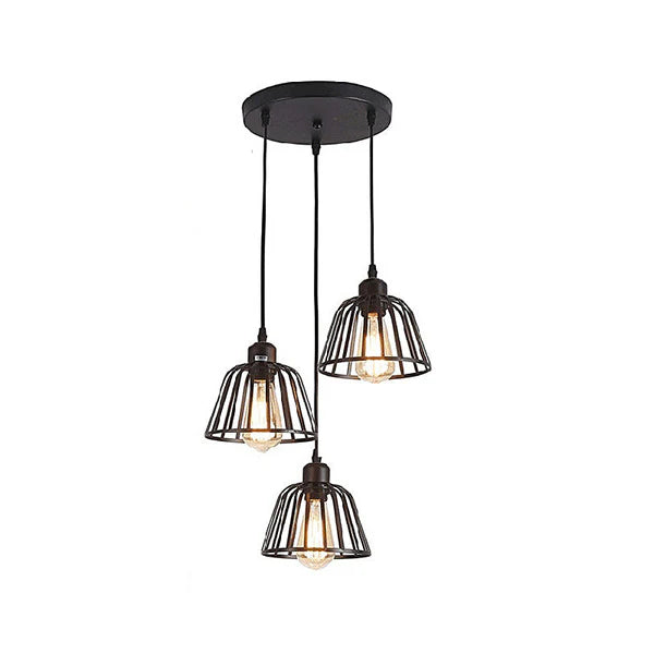 IronCage - Vintage inspireret sort LED lysekrone