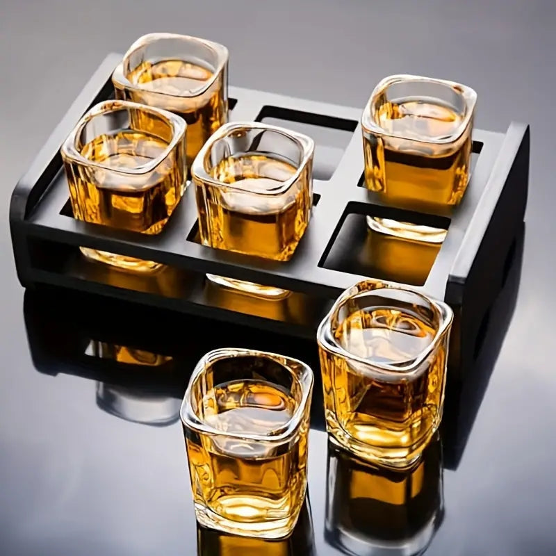 SpiriLux – Whiskey Glas Sæt med Ergonomisk Design og Mat Sort Serveringsskål