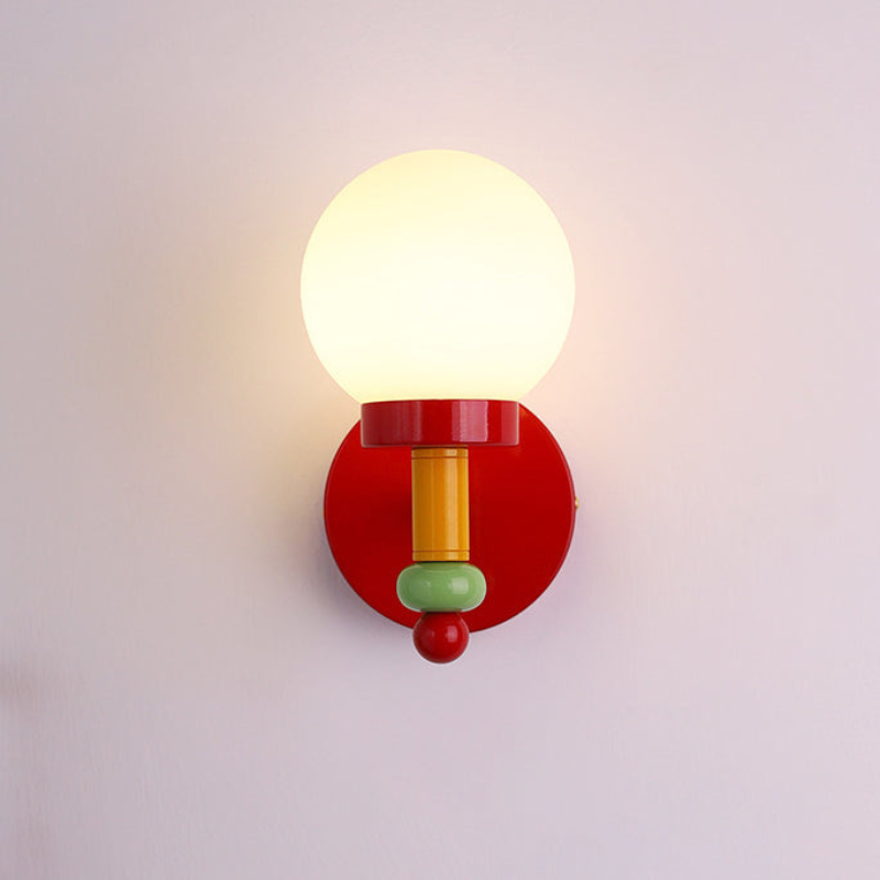 BeanGlow – Vintage Memphis Rund Glas Væglampe