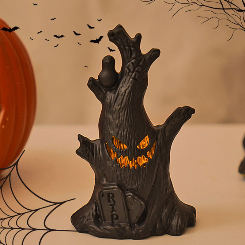 GhostStump – Træstub-Spøgelse LED Natlys til Halloween Dekoration