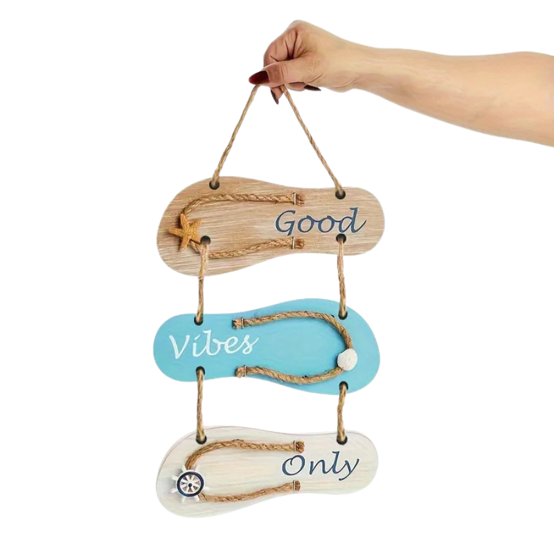 CoastStep – Træflip-flop vægdekoration med nautisk charme