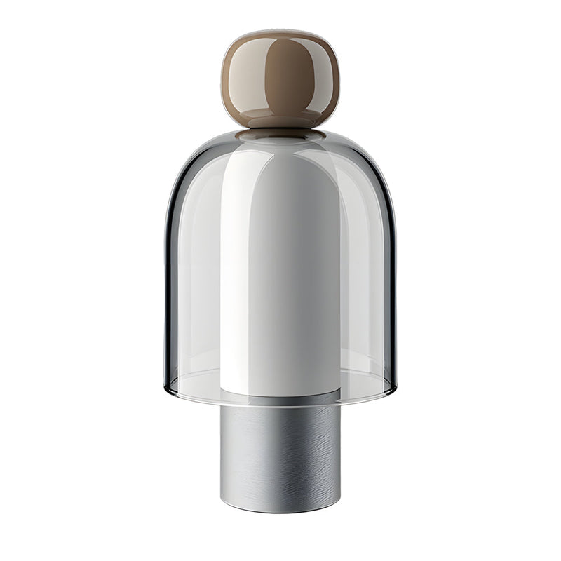 LumiGlow - Trådløs bordlampe med dæmpbar LED og elegant glasdesign
