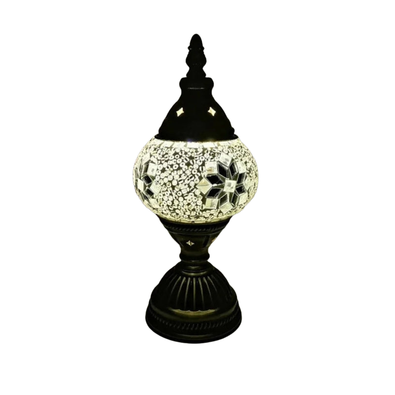 Artivio – Flerfarvet glasbordlampe med jernfod