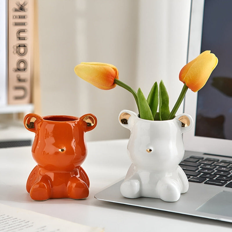 HoldEase – Dekorativ Vase med Bjørne-Design