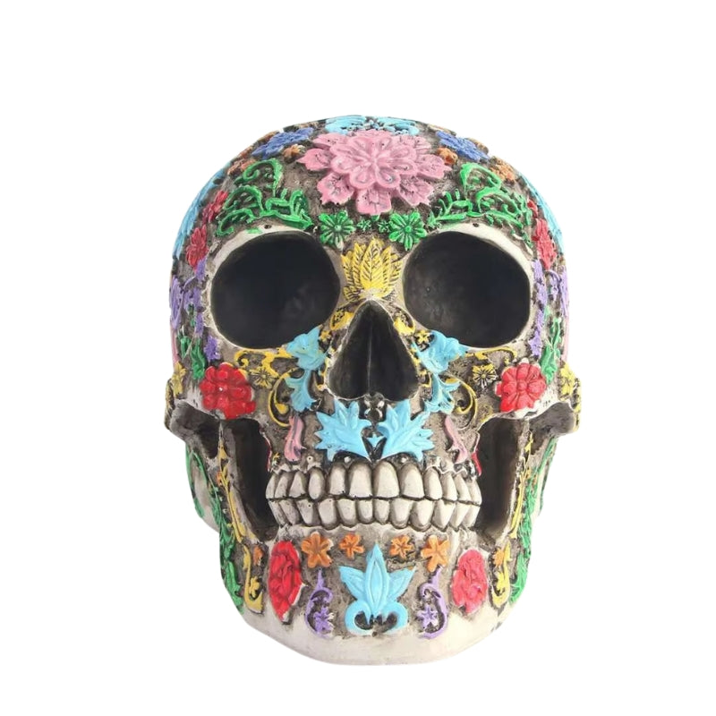 GraveEcho – Halloween kraniedekoration med knoglehvid finish