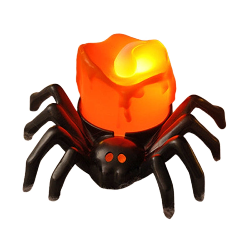 Lumospook – LED Natlampe med Edderkop-tema og Kranie og Øjendesign