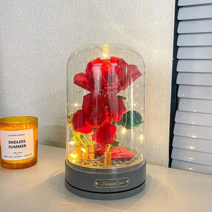 GlassTune - Elegant rosa spilledåse med kreativt display til dekorativ charme i hjemmet