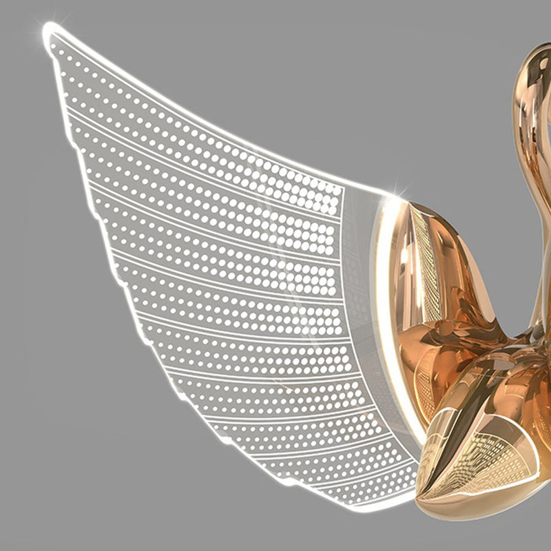 SwanGlow – Moderne kreativ metal- og akryl pendellampe med svaneform