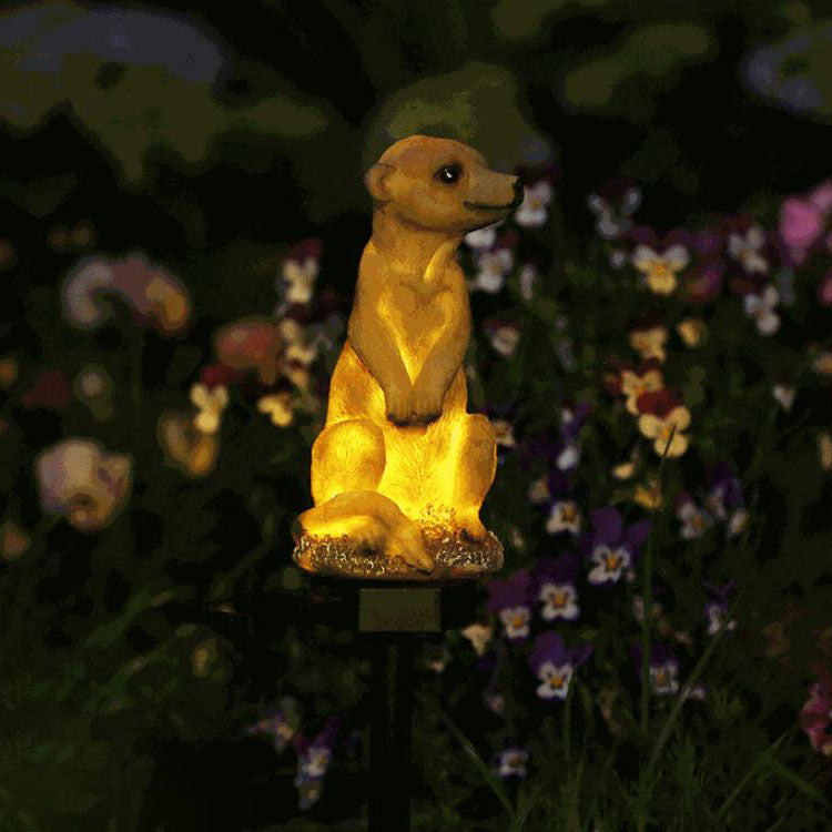 GlowGuard – Meerkat-formet havelys med blød gylden glød