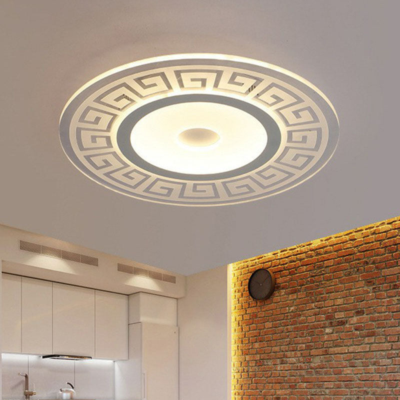 HellenicGlow - Loftlampe med Elegant Græsk Mønster og LED-Lys