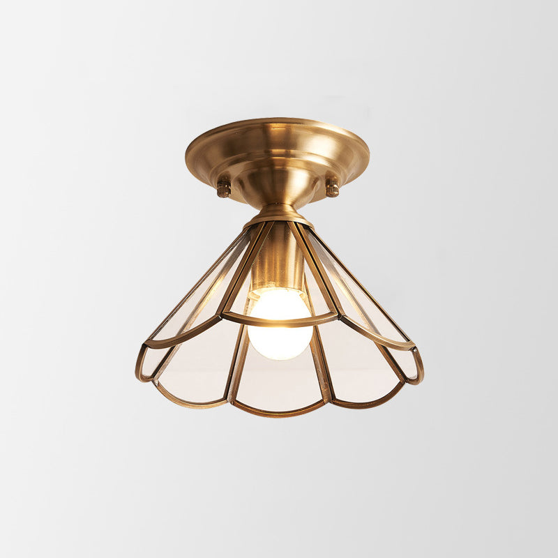 GildedGlow - Elegant Kolonial Semi Flush Mount Belysning