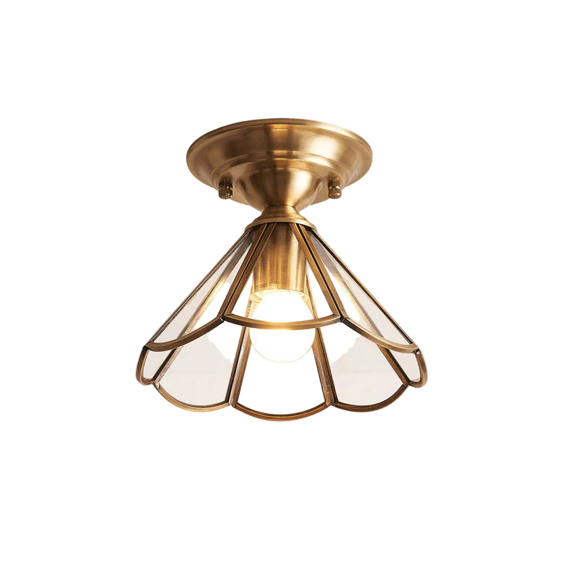 GoldenAura – Kolonial Semi-Flush Loftlampe med Udsmykkede Detaljer
