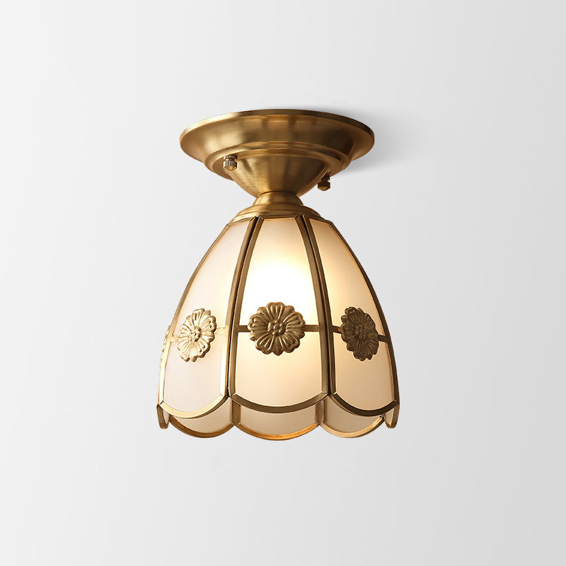 GildedGlow - Elegant Kolonial Semi Flush Mount Belysning