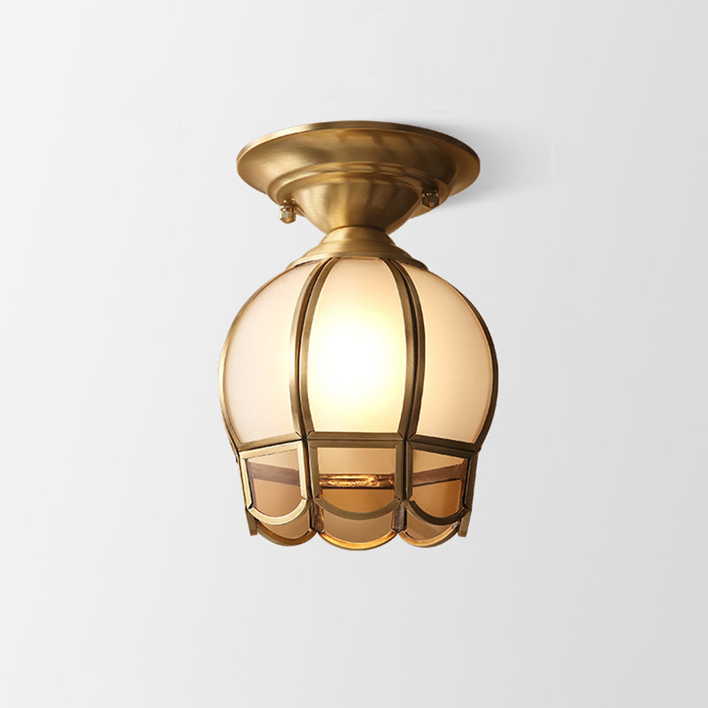 GildedGlow - Elegant Kolonial Semi Flush Mount Belysning