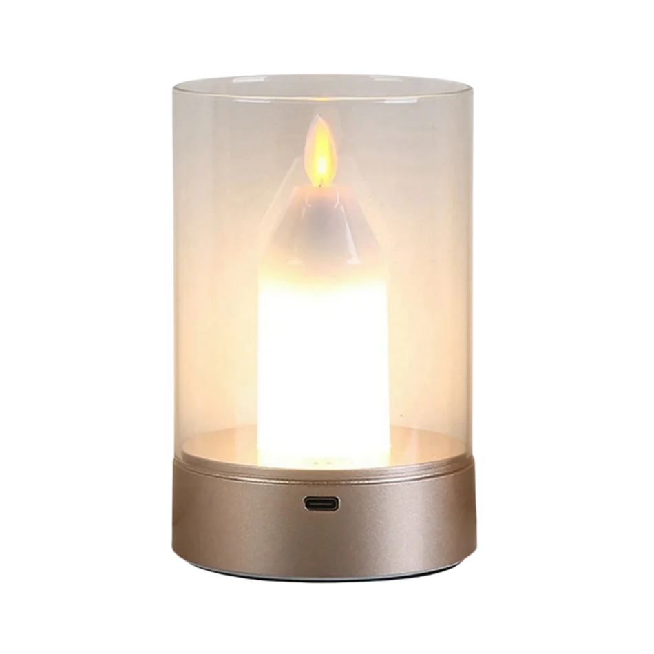 CandleGlow – Flammefri stearinlyslampe med berøringssensor og dæmpbart lys
