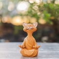 SerenePaws - Håndlavet Buddha Cat Statue til inspireret interiør