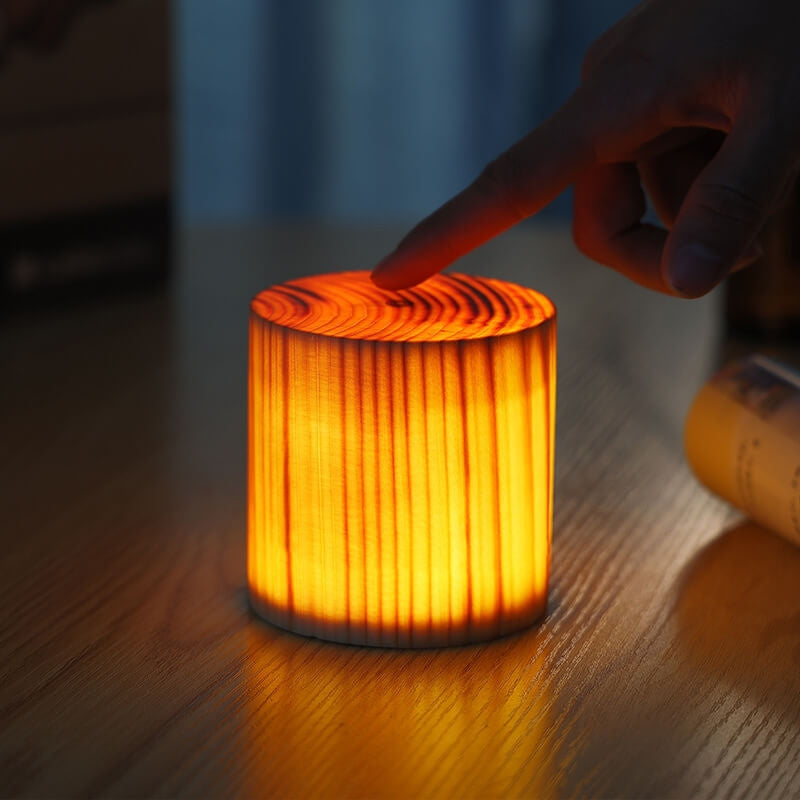 LumaWood – Moderne Træ-LED Touch Bordlampe