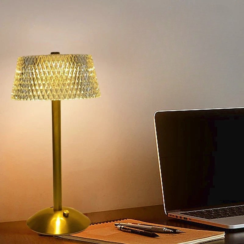 DiamondGlow - Retro LED Bar Bordlampe med diamantdesign