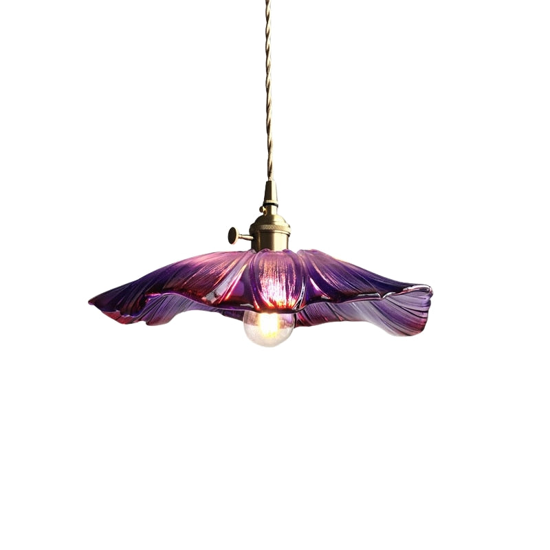HanaGlow – Japansk glaspendel med blomsterdesign og justerbar ledning