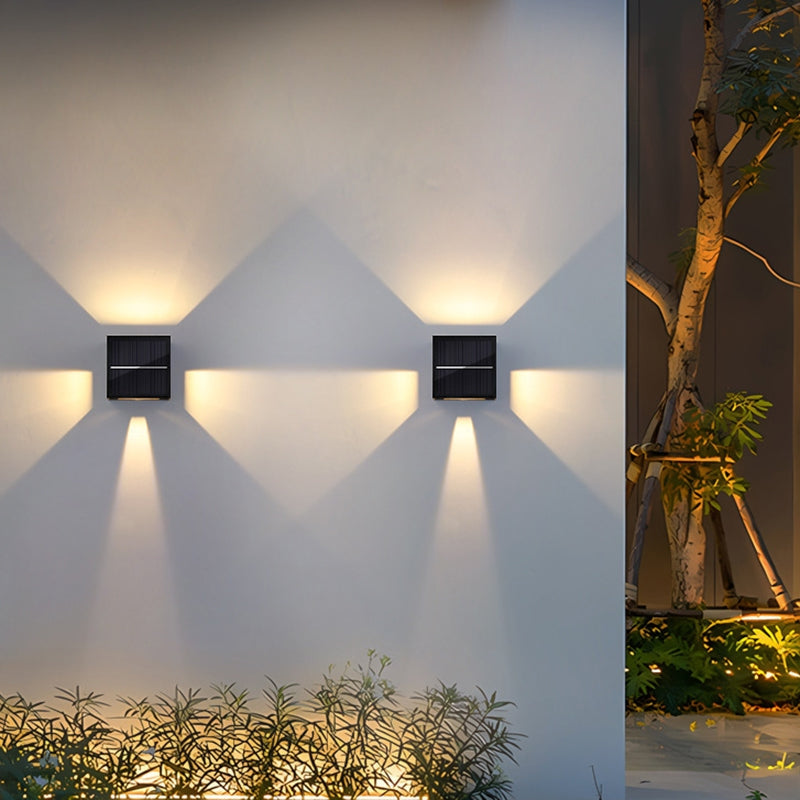 SolarCube – Minimalistisk vandtæt LED-væglampe til udendørs terrasse og hegn