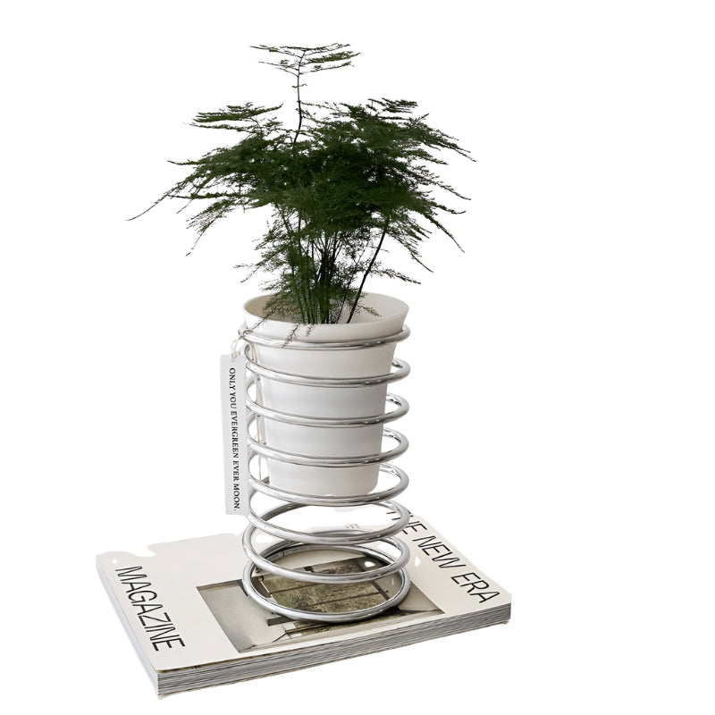 SpringNest – Dekorativ Blomsterkrukkeholder med Spiraldesign til Moderne Udstilling