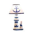 NautiGlow – Fyrtårn bordlampe til børn med anker-skærm