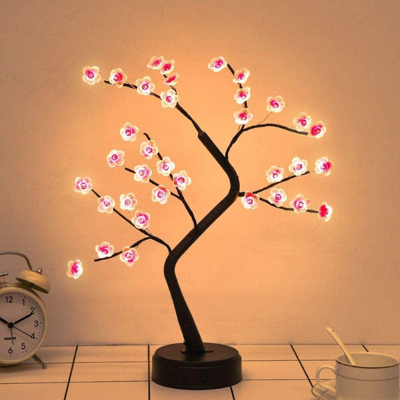 BlossomGlow – LED kirsebærblomst træ bordlampe med varmt lys