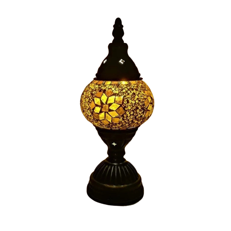 Artivio – Flerfarvet glasbordlampe med jernfod