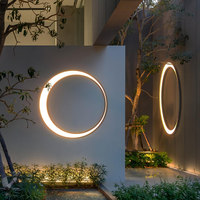 GlowCircle – Ringformet LED Udendørs Væglampe til Udendørs Dekoration