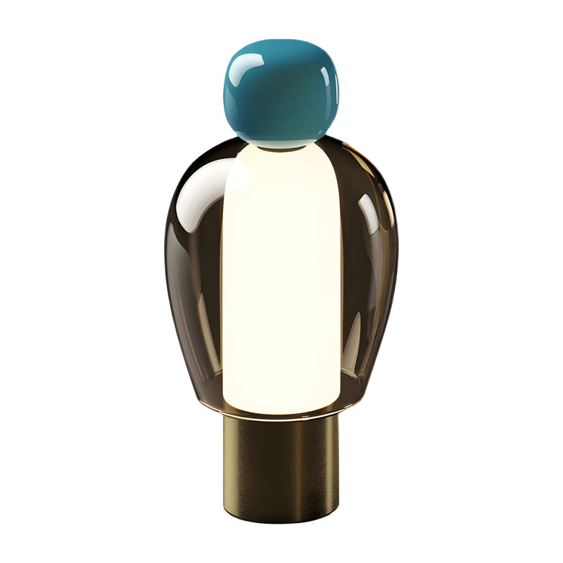 LumiGlow - Trådløs bordlampe med dæmpbar LED og elegant glasdesign