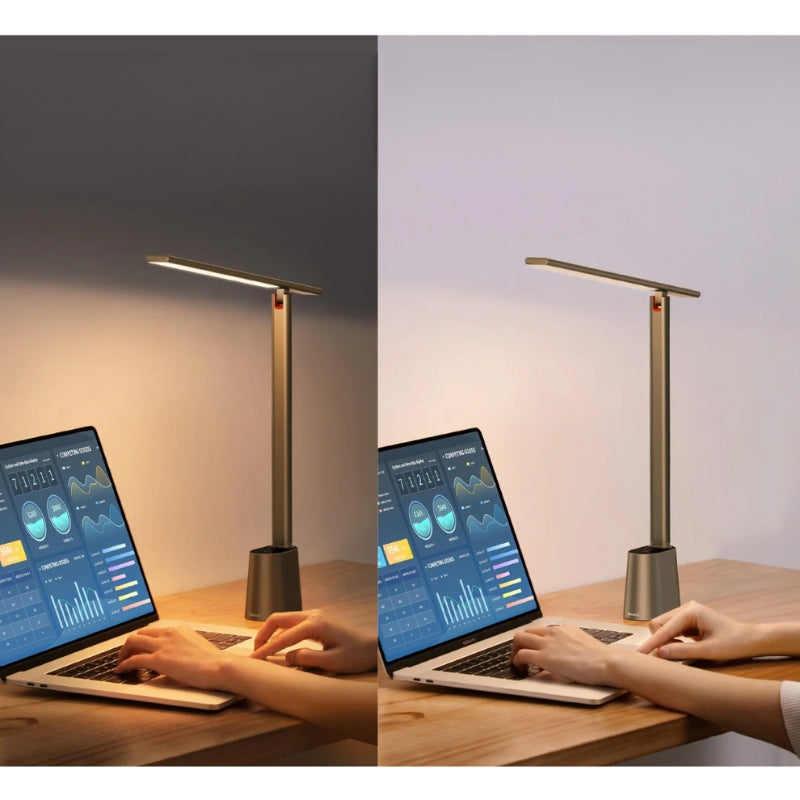 BrightEdge – Sammenfoldelig skrivebordslampe med adaptiv lysstyrke og lang batterilevetid