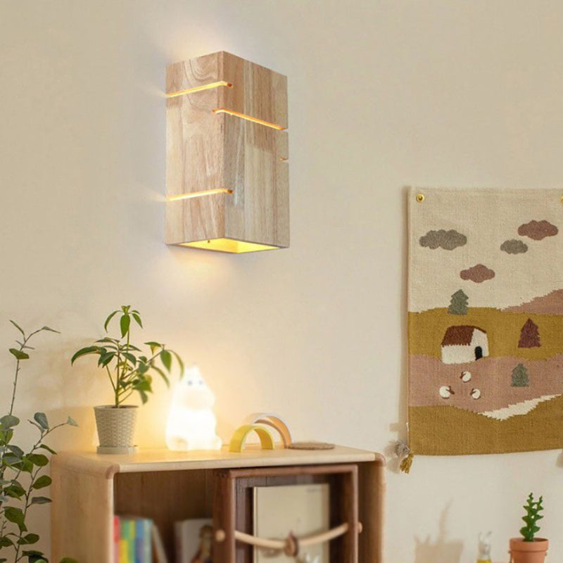 LumiWood – Minimalistisk rektangulær væglampe til soveværelse