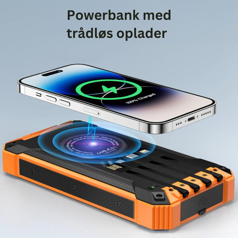 SunCharge - Solar Power Bank Med Flere Ladeporte