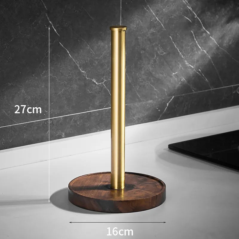 WalnutCraft – Håndlavet Valnød Papirholder med Rustfrit Stål