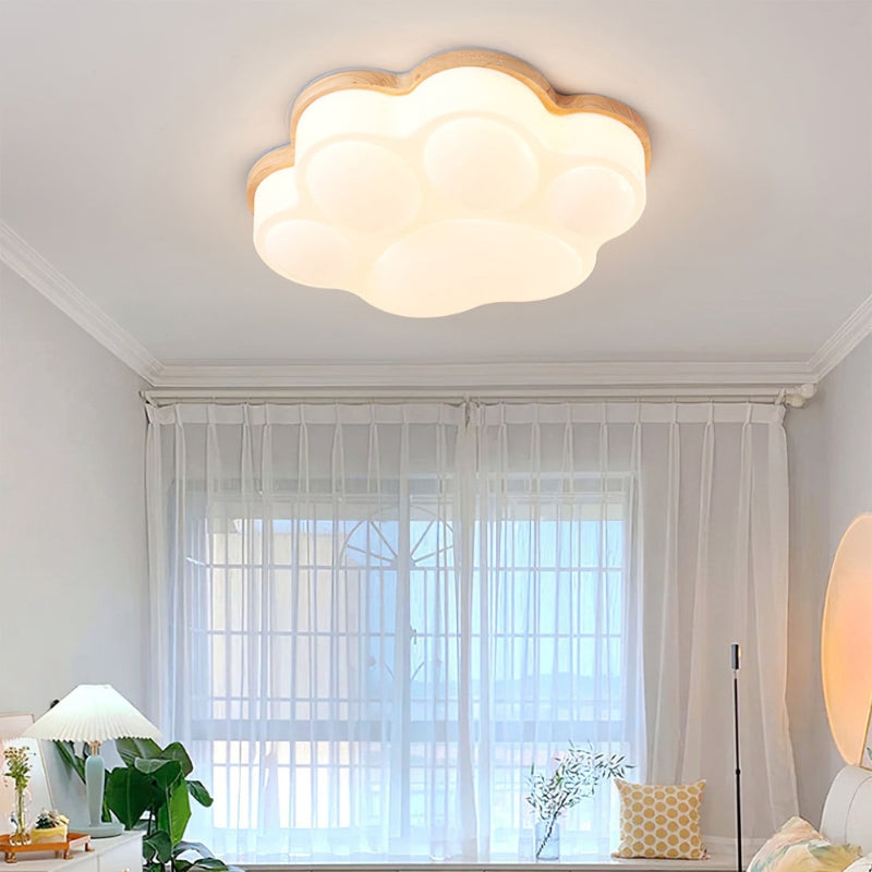 PawGlow – Kattepote Loftlampe med Trækant og Hvid LED