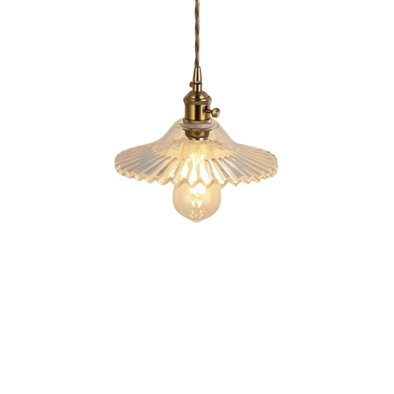 LumiLeaf – Skandinavisk pendel med lotusblad og cylindrisk glas
