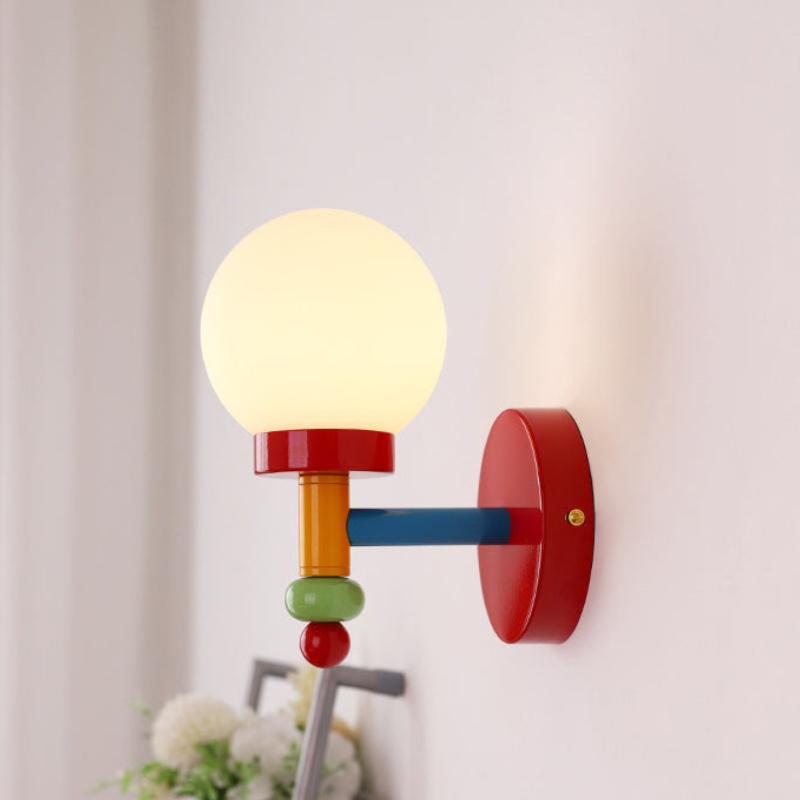BeanGlow – Vintage Memphis Rund Glas Væglampe