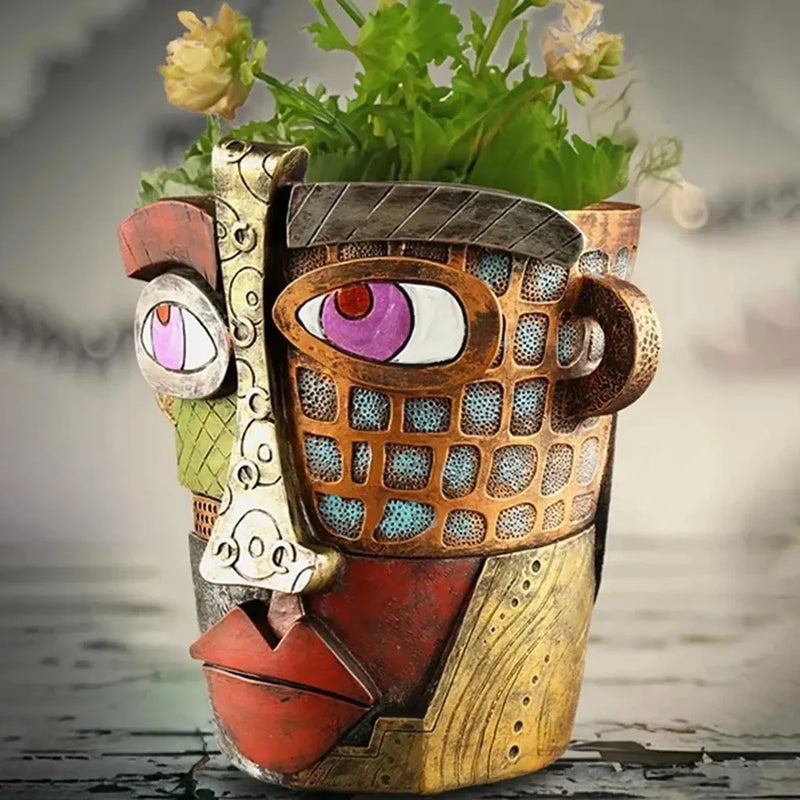 FaceBloom – Abstrakt hoved-blomsterpotte til kunstnerisk plantestyling