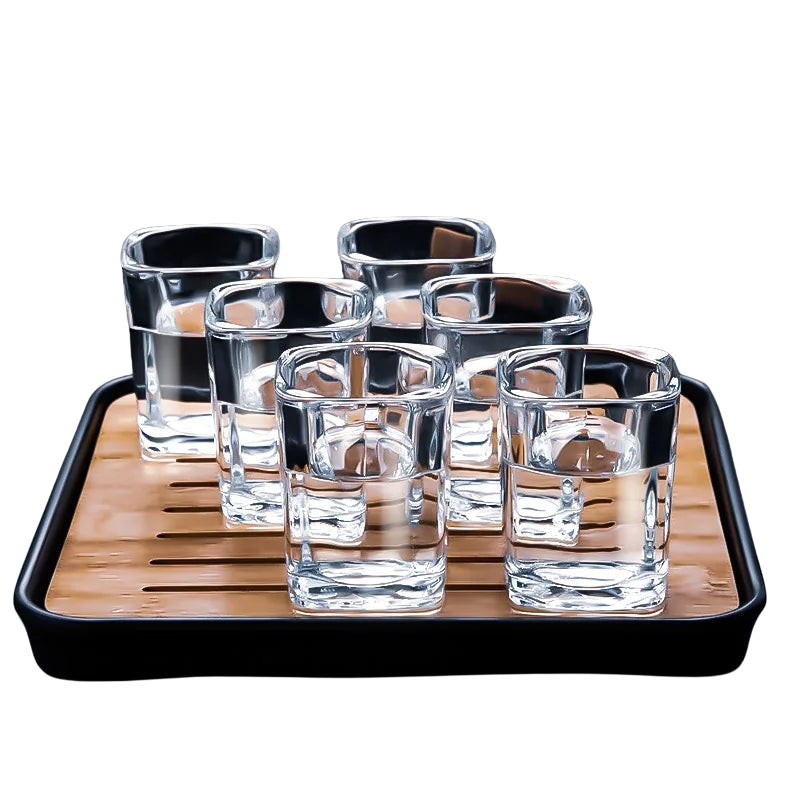 SpiriLux – Whiskey Glas Sæt med Ergonomisk Design og Mat Sort Serveringsskål