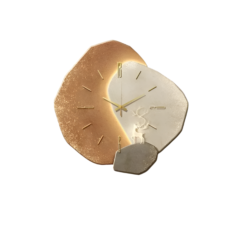 LumaWood – Vægur i træ med LED-belysning, lydløs gang og naturlig finish