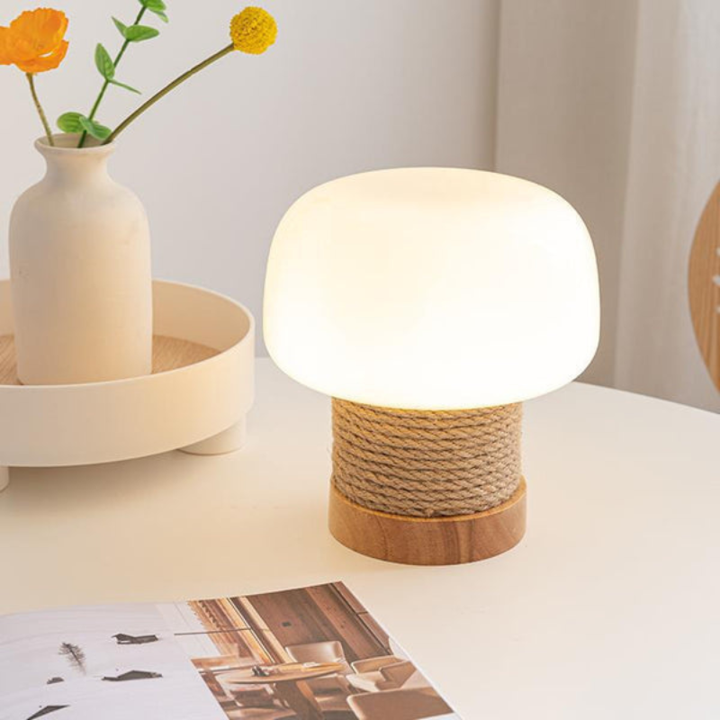 MushLume – Japansk Egetræ Svampebordlampe