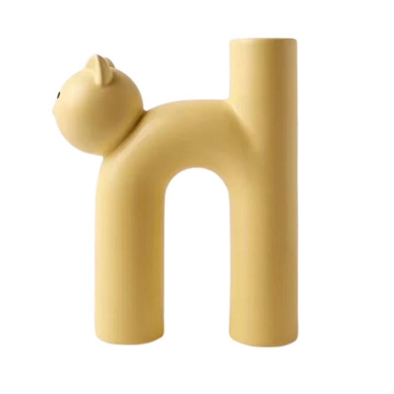 FelineForm – H-formet kat keramisk vase med moderne borddesign