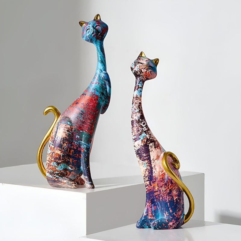 ArtiCats – Minimalistiske skulpturer med kunstnerisk katteduo til en moderne dekorativ accent