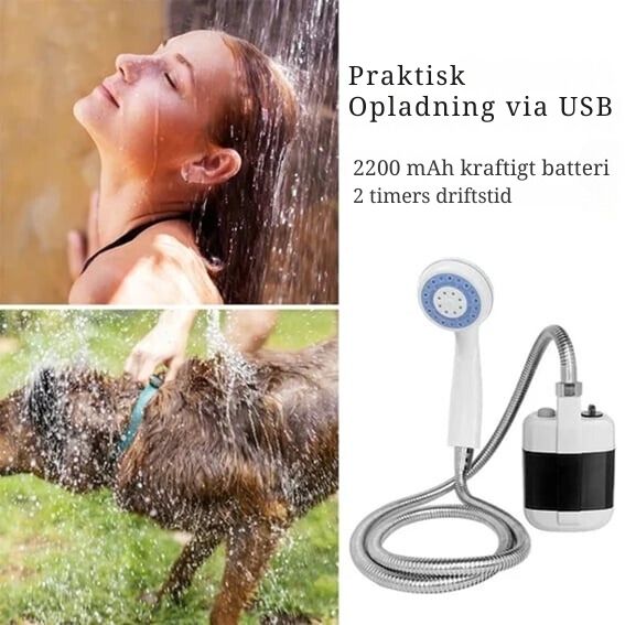 PetSplash – Bærbar udendørs bruser til kæledyr og have med USB-opladning