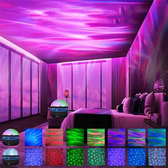 Auroralight – Nordlys Projektor Bordlampe med Musikstyring og Fjernbetjening