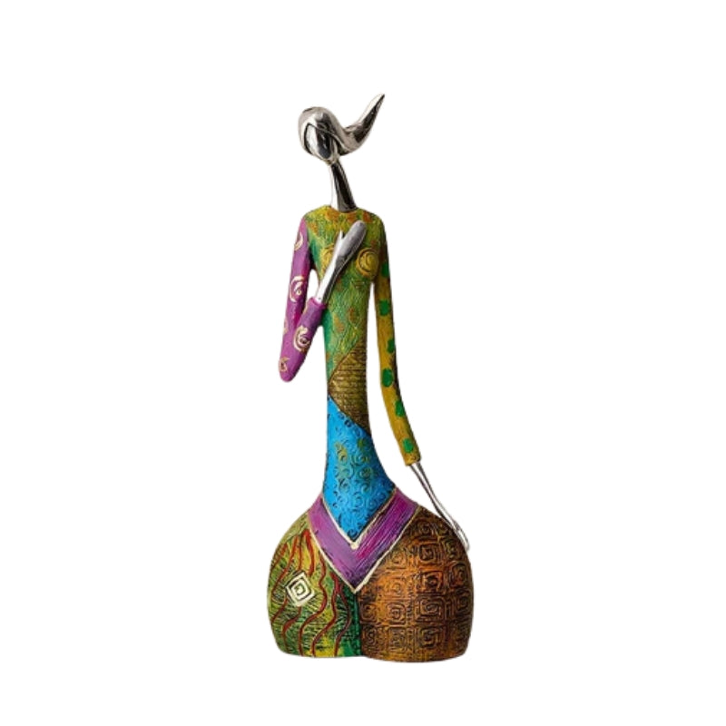 ChromaCharm – Abstrakt kvindefigur i harpiks til moderne boligindretning